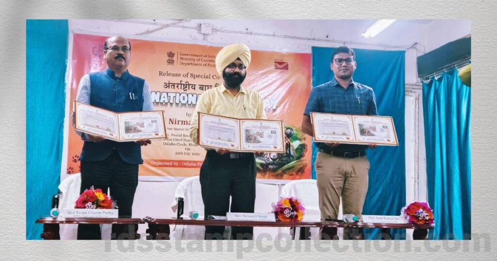 Release of Special Cover on International Tiger Day 2025 by Chief Postmaster General, Odisha Circle.