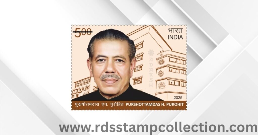 The commemorative postage stamp featuring Purshottamdas H. Purohit, released by India Post on 2nd August 2025