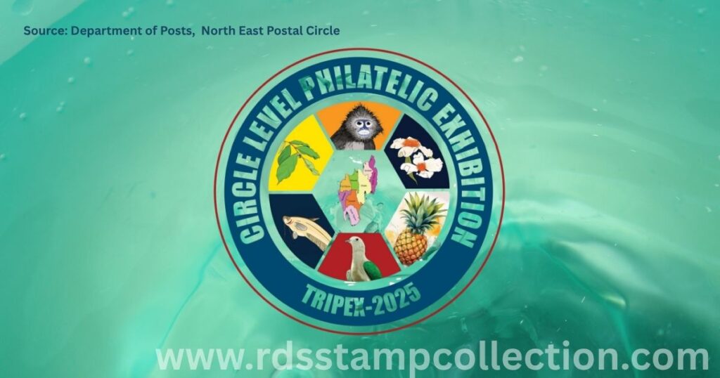 Official logo of TRIPEX-2025, the Circle Level Philatelic Exhibition of North East Postal Circle, showcasing flora and fauna of the North Eastern states.