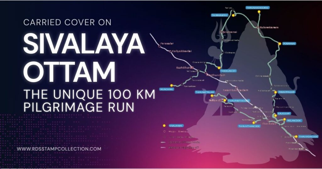 Feature image of the Sivalaya Ottam carried cover issued in 2026 showing the pilgrimage route map connecting the twelve Sivalaya Ottam temples in Kanyakumari district.