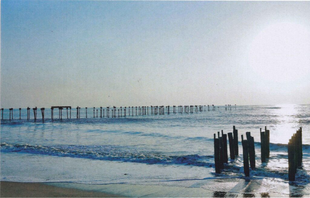 Seabridge at Alappuzha Beach postcard showing the old sea bridge remains and Kerala’s coastal heritage.