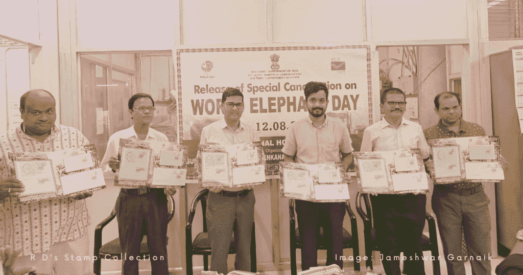World Elephant Day 2026 special pictorial cancellation release at Dhenkanal, Odisha, on 12 August 2026. Image: Jameshwar Garnaik.