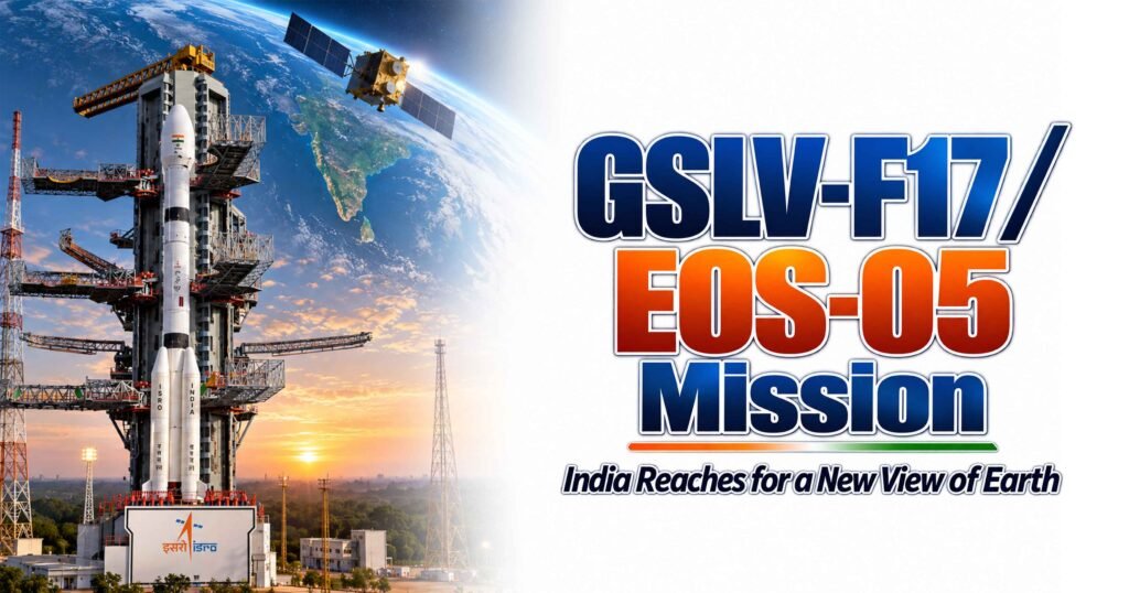 GSLV-F17 / EOS-05 Mission — a visual representation of India’s EOS-05 Earth-observation mission and its launch aboard GSLV-F17.